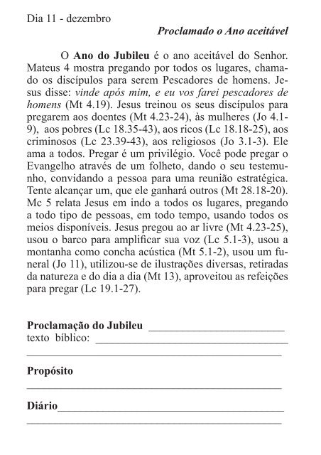 DEVOCIONAL DO JUBILEU - proclamação do jubileu