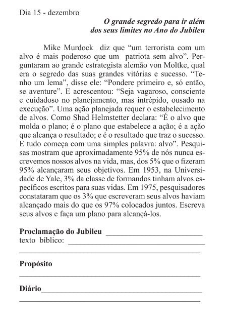 DEVOCIONAL DO JUBILEU - proclamação do jubileu