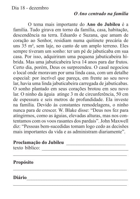 DEVOCIONAL DO JUBILEU - proclamação do jubileu