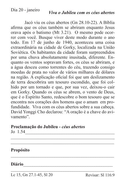 DEVOCIONAL DO JUBILEU - proclamação do jubileu