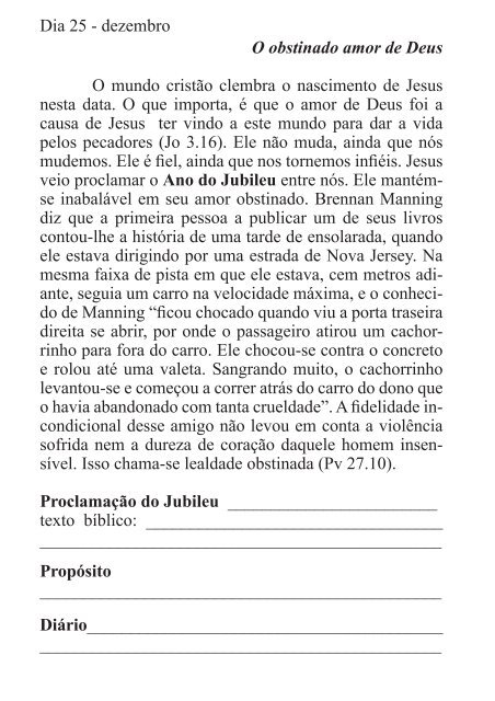 DEVOCIONAL DO JUBILEU - proclamação do jubileu