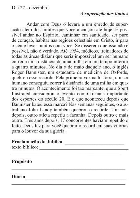 DEVOCIONAL DO JUBILEU - proclamação do jubileu