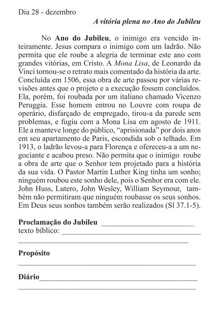 DEVOCIONAL DO JUBILEU - proclamação do jubileu