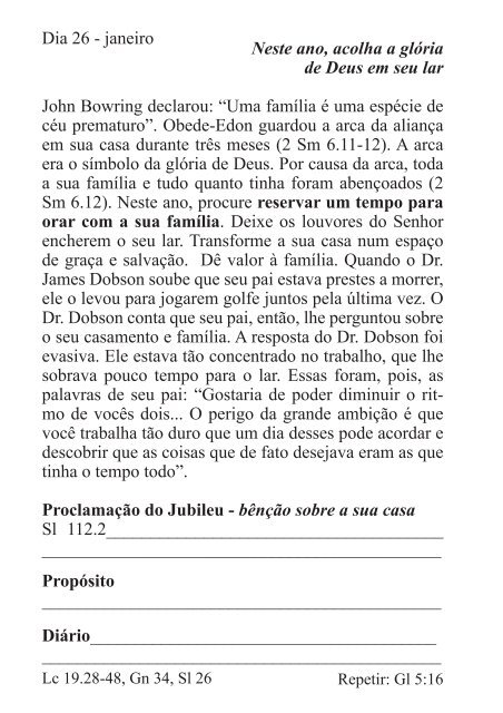 DEVOCIONAL DO JUBILEU - proclamação do jubileu