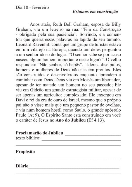 DEVOCIONAL DO JUBILEU - proclamação do jubileu