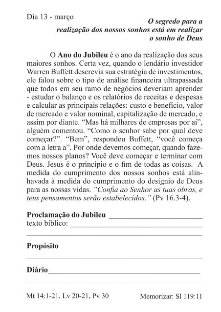 DEVOCIONAL DO JUBILEU - proclamação do jubileu