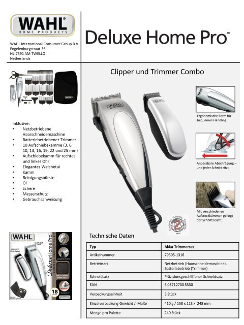 wahl homepro deluxe combo