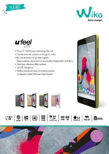 Wiko Smartphone Wiko U Feel Lite Marron - fiche produit