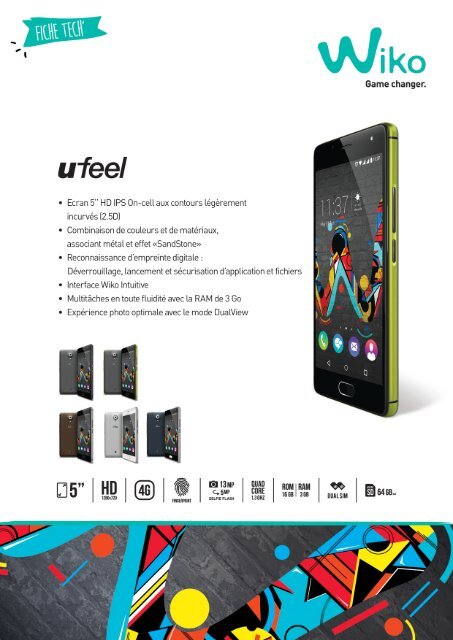 Wiko Smartphone Wiko U Feel Ardoise - fiche produit