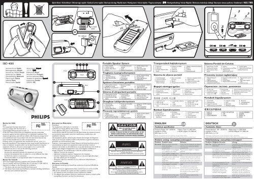 Philips Portable Speaker System - User manual - ESP