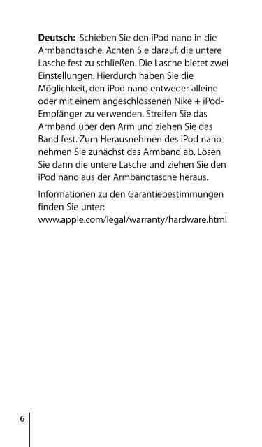 Apple Brassard pour l'iPod nano (troisi&egrave;me g&eacute;n&eacute;ration) - Brassard pour l'iPod nano (troisi&egrave;me g&eacute;n&eacute;ration)