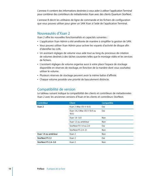 Apple Xsan 2 - Guide de l'administrateur - Xsan 2 - Guide de l'administrateur