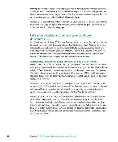 Apple Xsan 2 - Guide de l'administrateur - Xsan 2 - Guide de l'administrateur