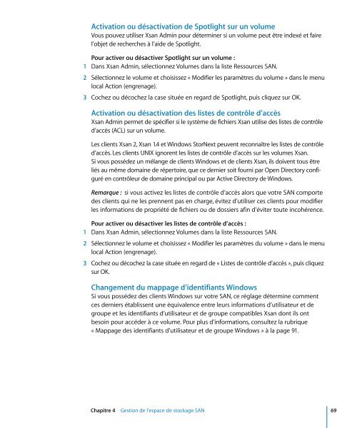 Apple Xsan 2 - Guide de l'administrateur - Xsan 2 - Guide de l'administrateur