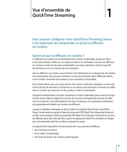 Apple Mac OS X Server v10.5 Leopard - Administration de QuickTime Streaming et Broadcasting - Mac OS X Server v10.5 Leopard - Administration de QuickTime Streaming et Broadcasting