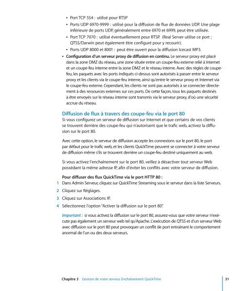 Apple Mac OS X Server v10.5 Leopard - Administration de QuickTime Streaming et Broadcasting - Mac OS X Server v10.5 Leopard - Administration de QuickTime Streaming et Broadcasting