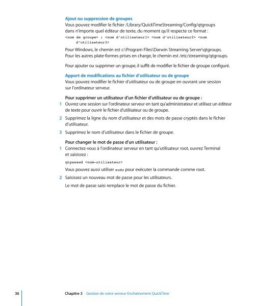 Apple Mac OS X Server v10.5 Leopard - Administration de QuickTime Streaming et Broadcasting - Mac OS X Server v10.5 Leopard - Administration de QuickTime Streaming et Broadcasting