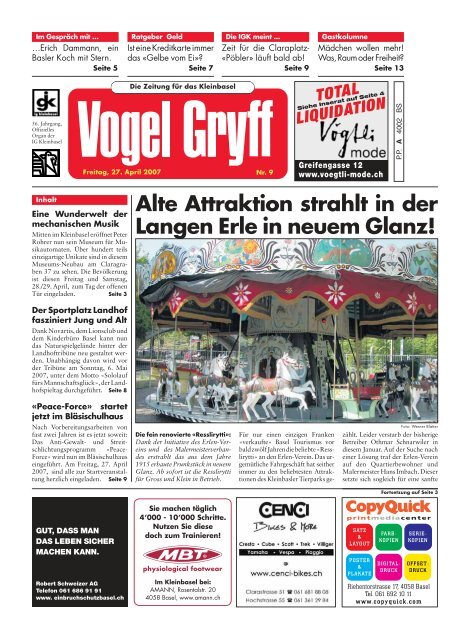 Alte Attraktion strahlt in der Langen Erle in neuem Glanz! - Vogel Gryff