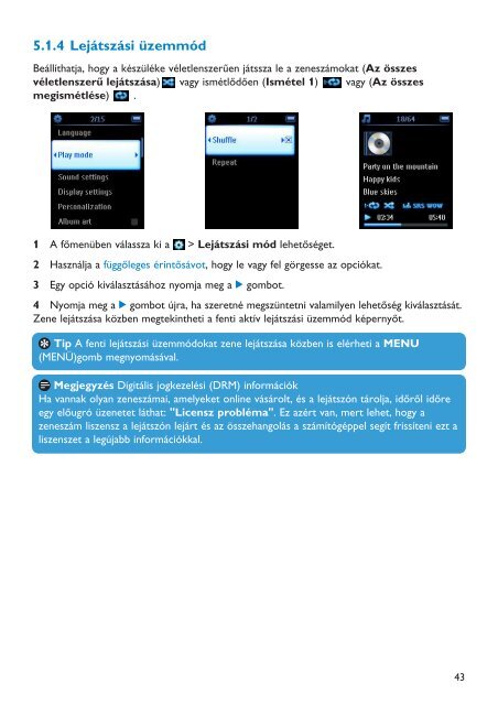 Philips Streamium Flash audio video player - User manual - HUN