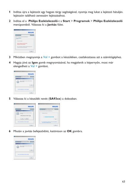 Philips Streamium Flash audio video player - User manual - HUN