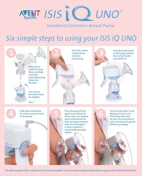 Philips Avent Single electronic breast pump - Quick start guide - AEN