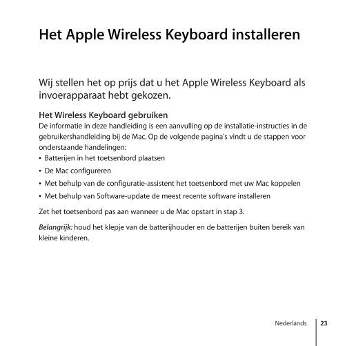 Apple Apple Wireless Keyboard (2007) - Guide de l&rsquo;utilisateur - Apple Wireless Keyboard (2007) - Guide de l&rsquo;utilisateur