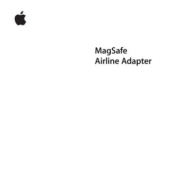 Apple MagSafe Airline Adapter - Guide de lâutilisateur - MagSafe Airline Adapter - Guide de lâutilisateur