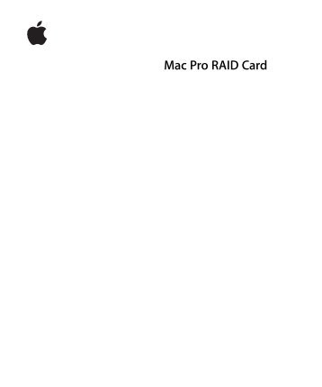 Apple Carte RAID pour Mac Pro - Installation - Carte RAID pour Mac Pro - Installation