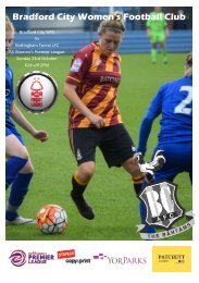 Bradford City WFC  vs Nottingham Forest LFC Programme 