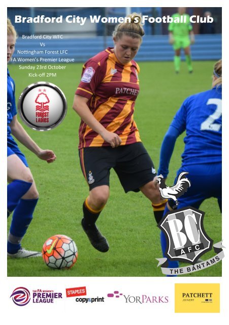 Bradford City WFC  vs Nottingham Forest LFC Programme 