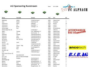 m2-Sponsoring Kunstrasen - beim FC Alpnach