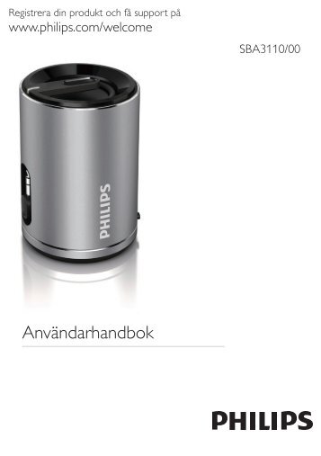 Philips SoundShooter Portable speaker - User manual - SWE