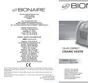 Bionaire Chauffage soufflant Bionaire BCH160B-I - notice