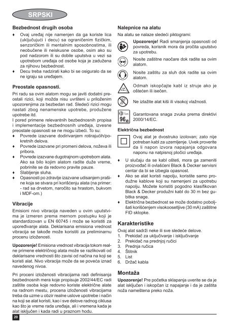 BlackandDecker Taille Haies- Gt4245 - Type 1 - Instruction Manual (Balkans)
