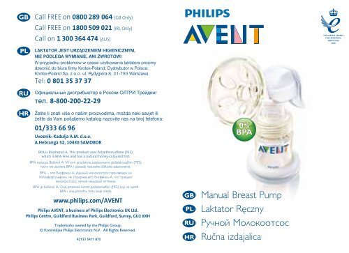 Philips Avent Manual breast pump - User manual - RUS