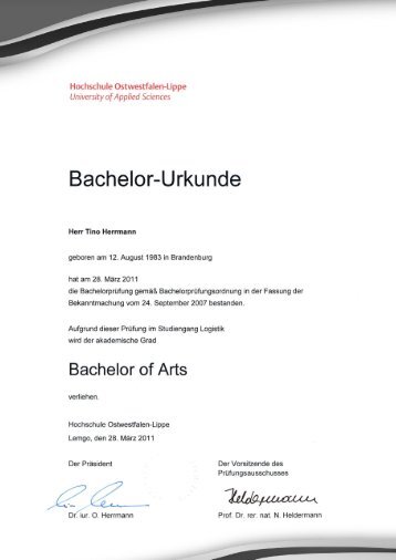Seite 6 Bachelorurkunde