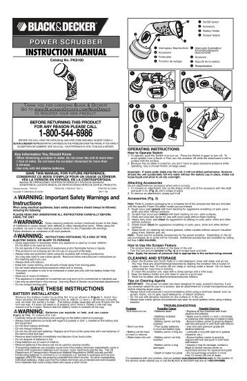 BlackandDecker Brosse De Recurage- Pks150 - Type 1 - Instruction Manual (Anglaise - USA)