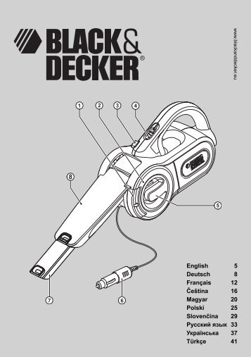 BlackandDecker Aspirateur Auto- Pav1205 - Type 1 - Instruction Manual (EuropÃ©en Oriental)