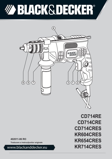 BlackandDecker Marteau Perforateur- Cd714re - Type 2 - Instruction Manual (Roumanie)