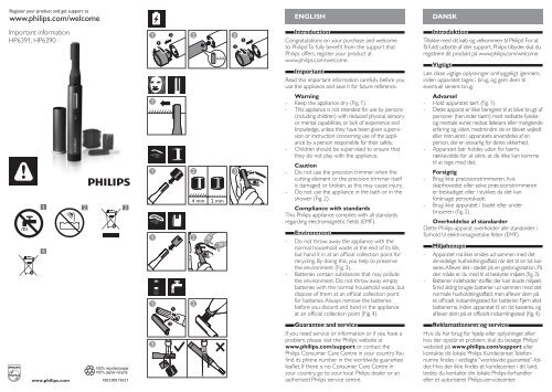 Philips Precision trimmer Precision trimmer - User manual - DEU