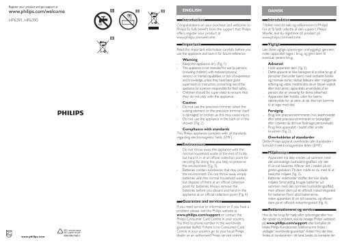Philips Precision trimmer Precision trimmer - Important Information Manual - SWE