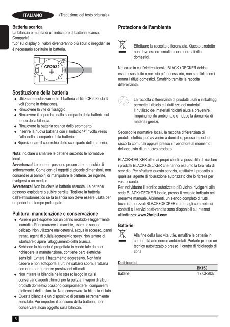 BlackandDecker Pese-Personne- Bk150 - Type 1 - Instruction Manual (Europ&eacute;en)