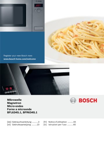 Bosch Micro ondes Bosch BFL634GB1 - notice