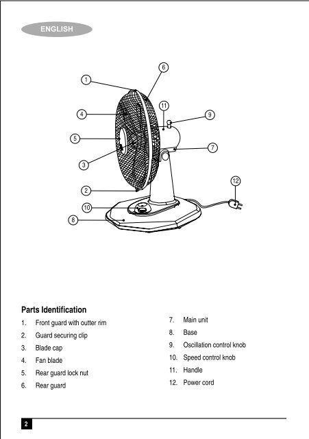 BlackandDecker Ventilateur De Bureau- Fd1600 - Type 1 + 2 - Instruction Manual (Anglaise - Arabe)