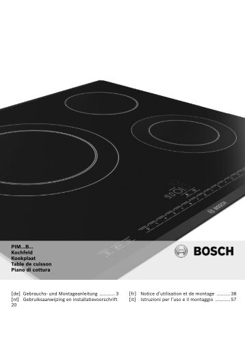 Bosch Table induction Bosch PIM611B18E - notice