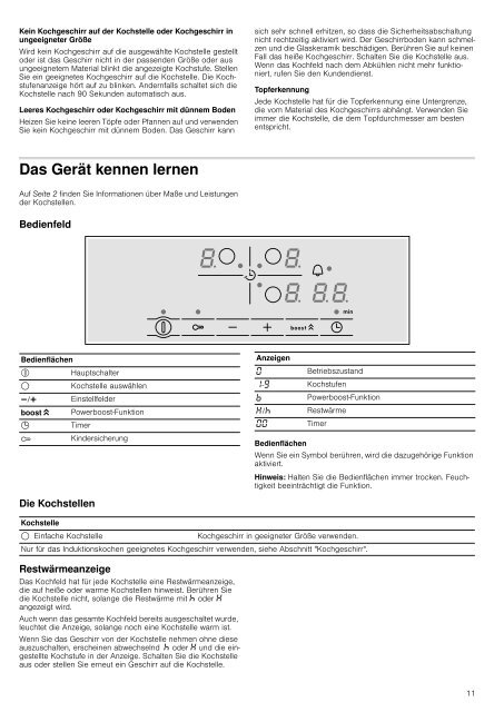 Bosch Table induction Bosch PIM611B18E - notice