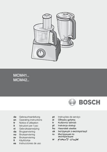 Bosch Robot multifonction Bosch MCM4100 - notice