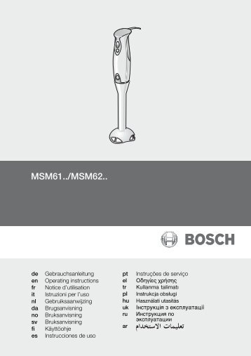 Bosch Mixeur Bosch MSM6150 - notice