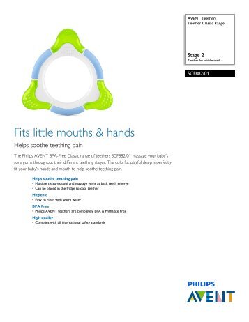 Philips Avent Teether Classic Range - Leaflet - AEN