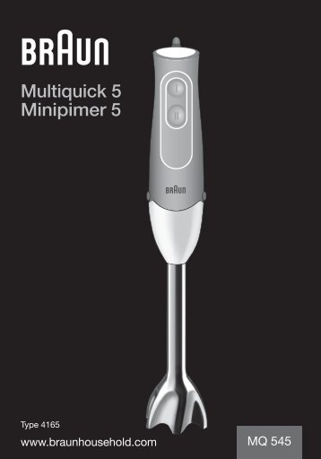 Braun Mixeur Braun MQ545 APERITIF - notice